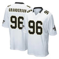 Seanshop NO.Saints #96 Carl Granderson Player White Home Game Stitched Jerseys
