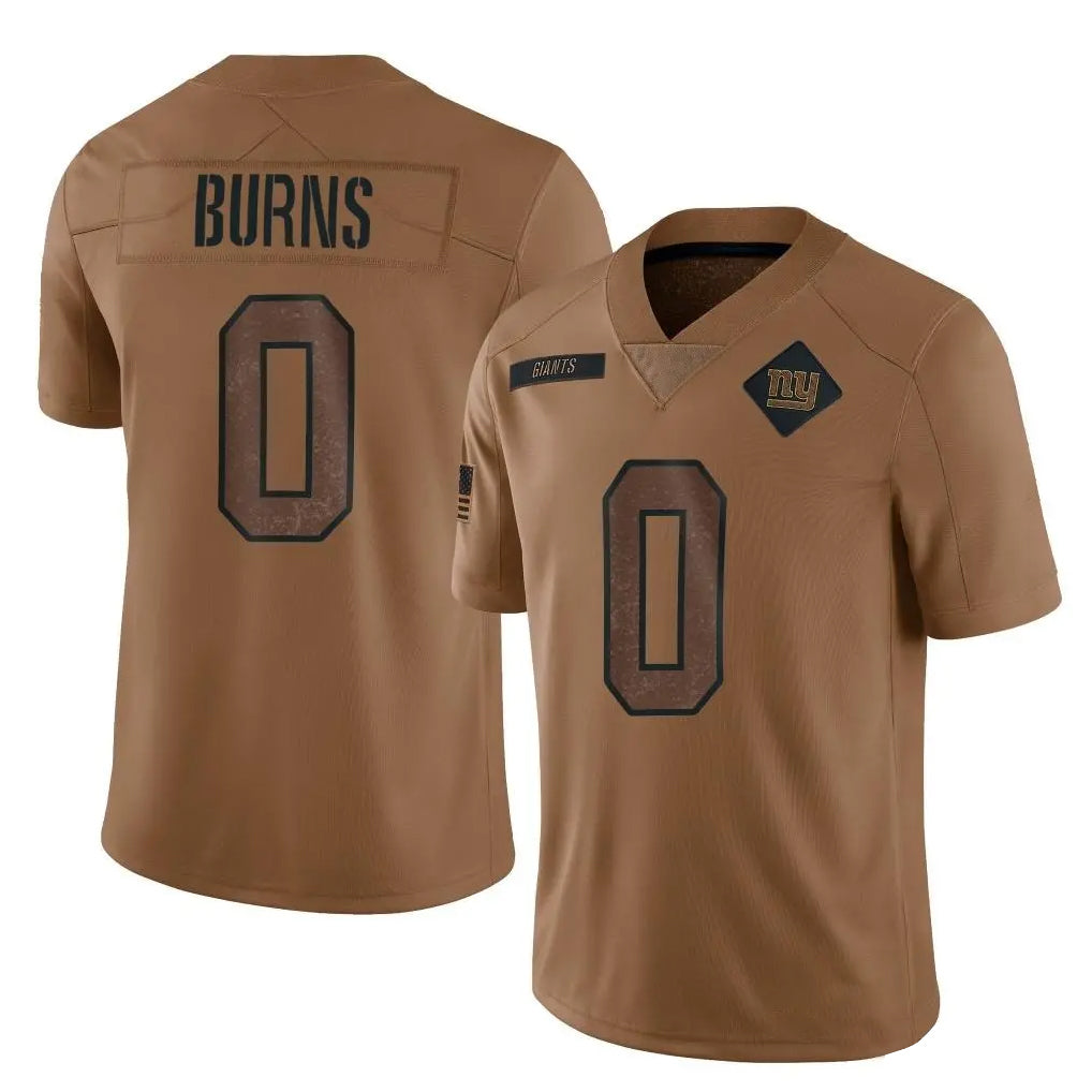 Seanshop NY.Giants #0 Brian Burns Player Brown Salute To Service Limited Stitched Jerseys