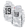 Seanshop NY.Giants #19 Jameis Winston Player Arctic Camo Salute to Service Pullover Hoodies Limited Game Stitched Jerseys