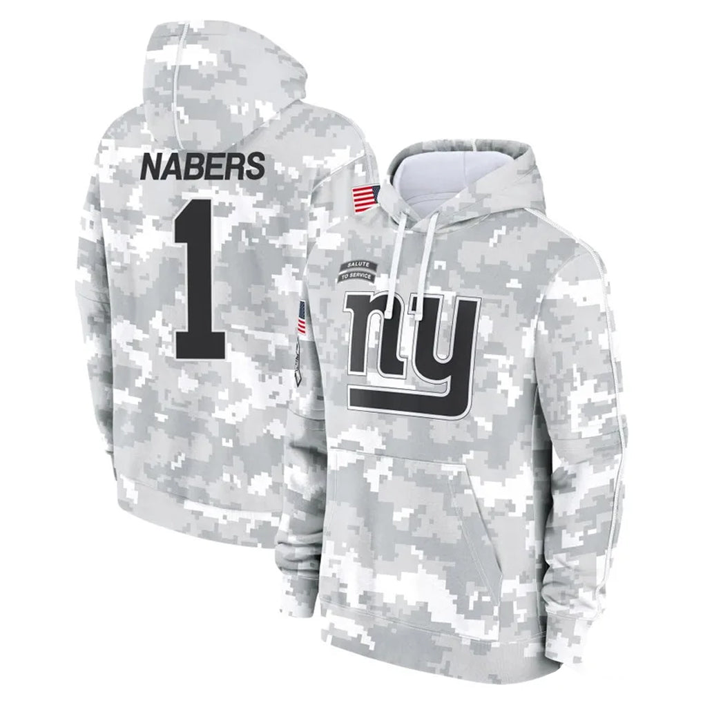 Seanshop NY.Giants #1 Malik Nabers Player Arctic Camo Salute to Service Pullover Hoodies Limited Game Stitched Jerseys