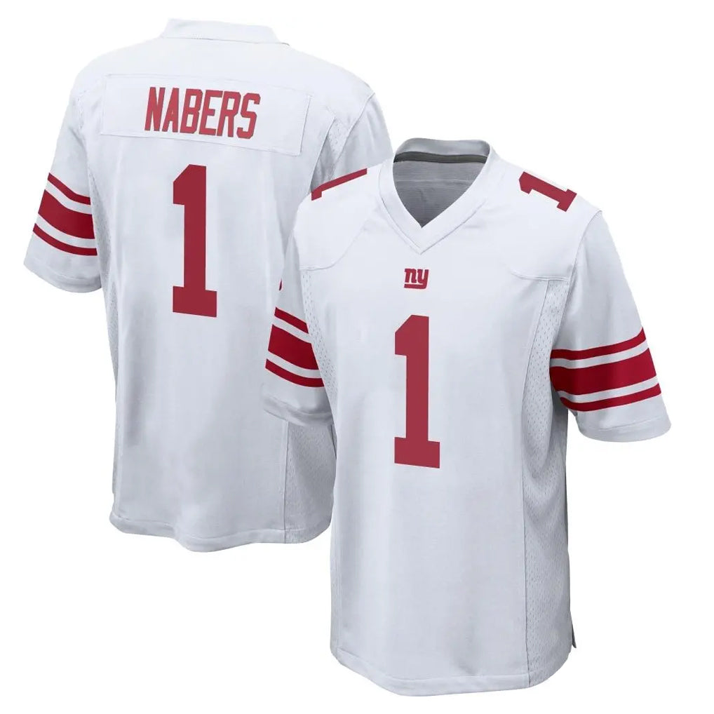 Seanshop NY.Giants #1 Malik Nabers Player White Home Game Stitched Jerseys