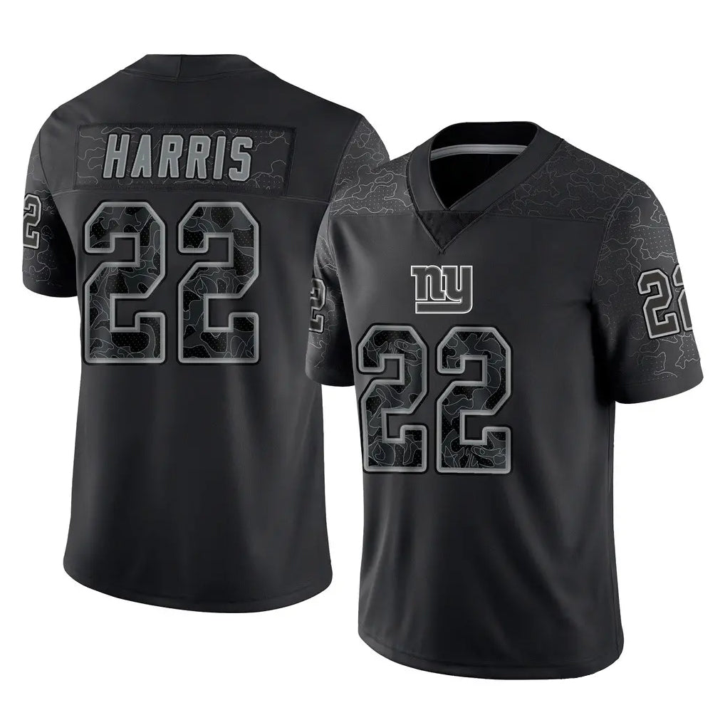 Seanshop NY.Giants #22 Najee Harris Player Black Limited Reflective Home Game Stitched Jerseys
