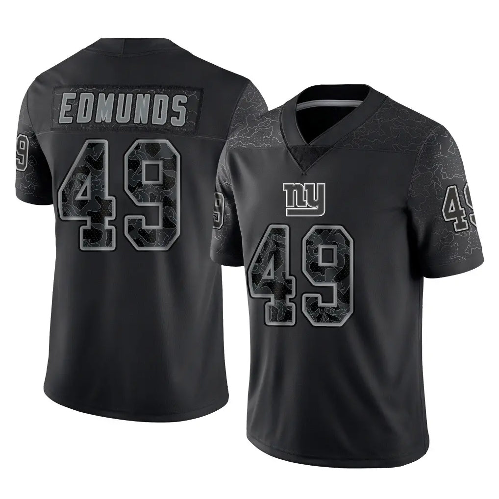 Seanshop NY.Giants #49 Tremaine Edmunds Player Black Limited Reflective Home Game Stitched Jerseys