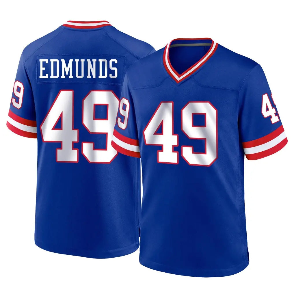 Seanshop NY.Giants #49 Tremaine Edmunds Player Royal Classic Home Game Stitched Jerseys