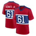 Seanshop NY.Giants #61 John Michael Schmitz Jr. Player Red Century Home Game Stitched Jerseys