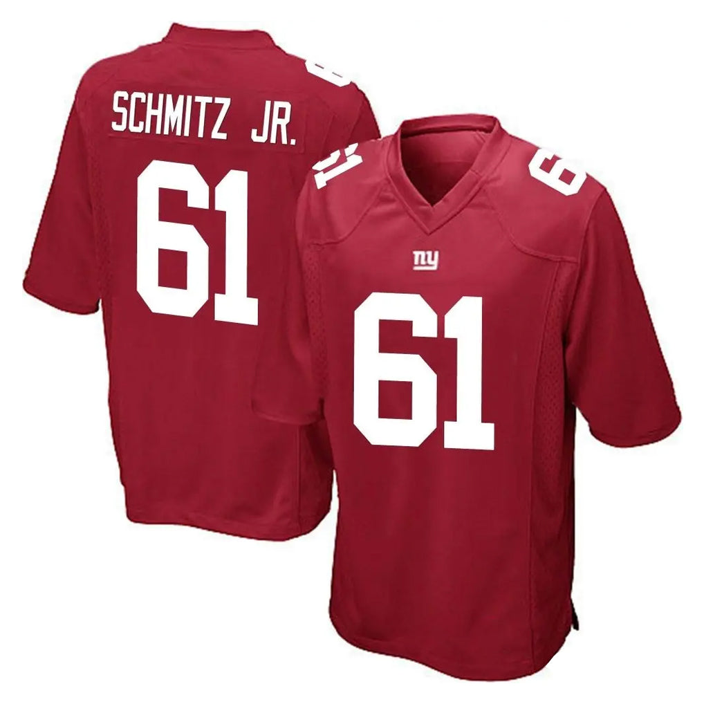 Seanshop NY.Giants #61 John Michael Schmitz Jr. Player Red Home Game Stitched Jerseys