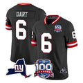 Seanshop NY.Giants #6 Jaxson Dart Player Black 100th Season & State Patch Vapor Limited Home Game Stitched Jerseys