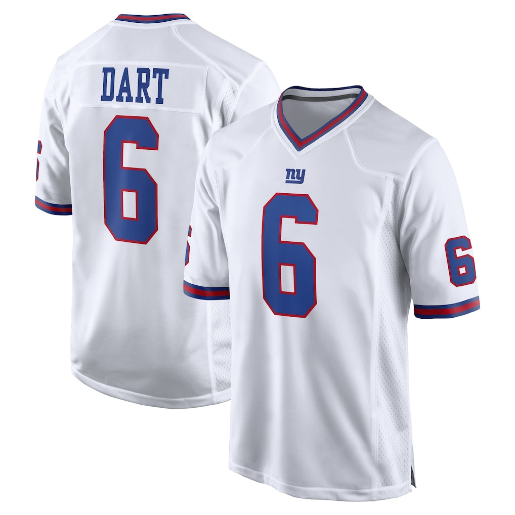 Seanshop NY.Giants #6 Jaxson Dart Player White Game Home Stitched Jerseys