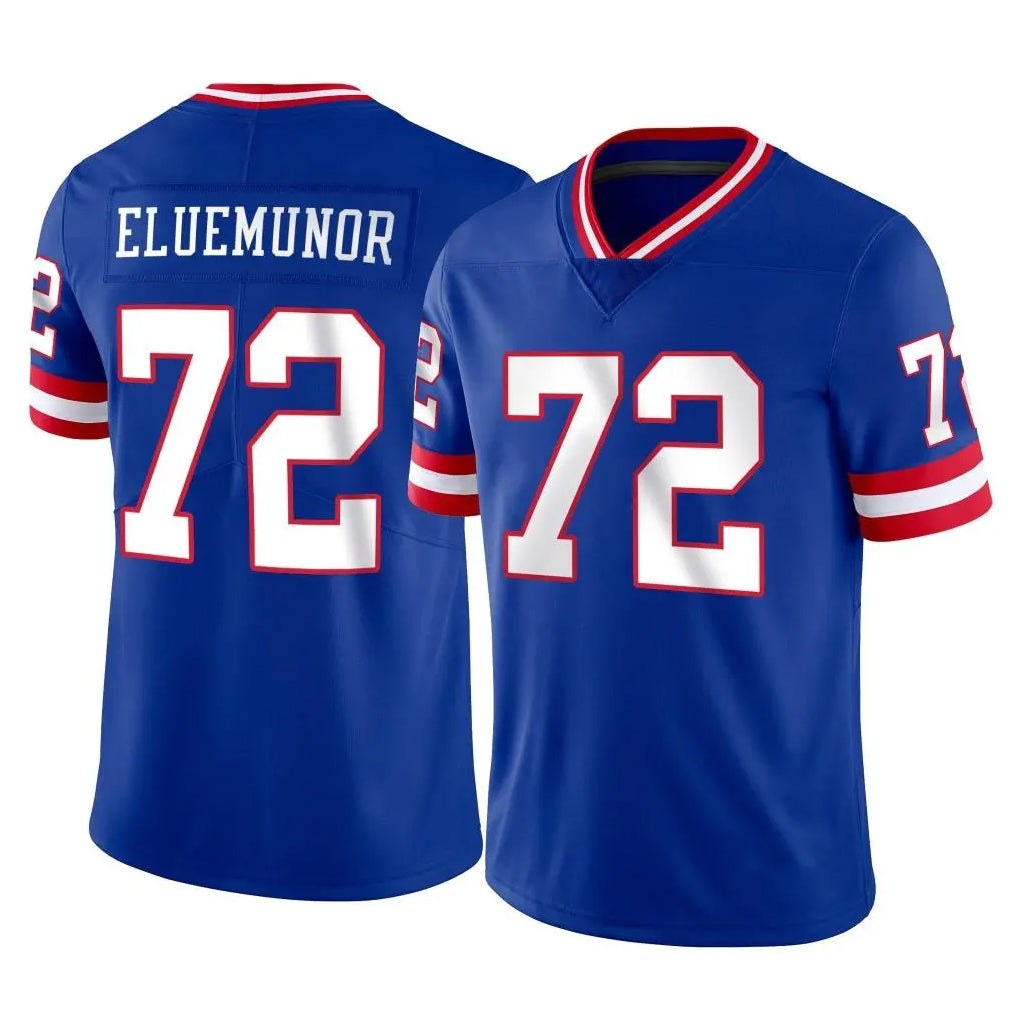 Seanshop NY.Giants #72 Jermaine Eluemunor Player Royal Classic Vapor Home Game Stitched Jerseys