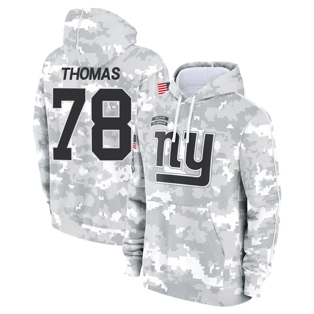 Seanshop NY.Giants #78 Andrew Thomas Player Arctic Camo Salute to Service Pullover Hoodies Limited Game Stitched Jerseys