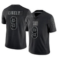 Seanshop NY.Giants #9 Lsaiah Likely Player Black Limited Reflective Home Game Stitched Jerseys