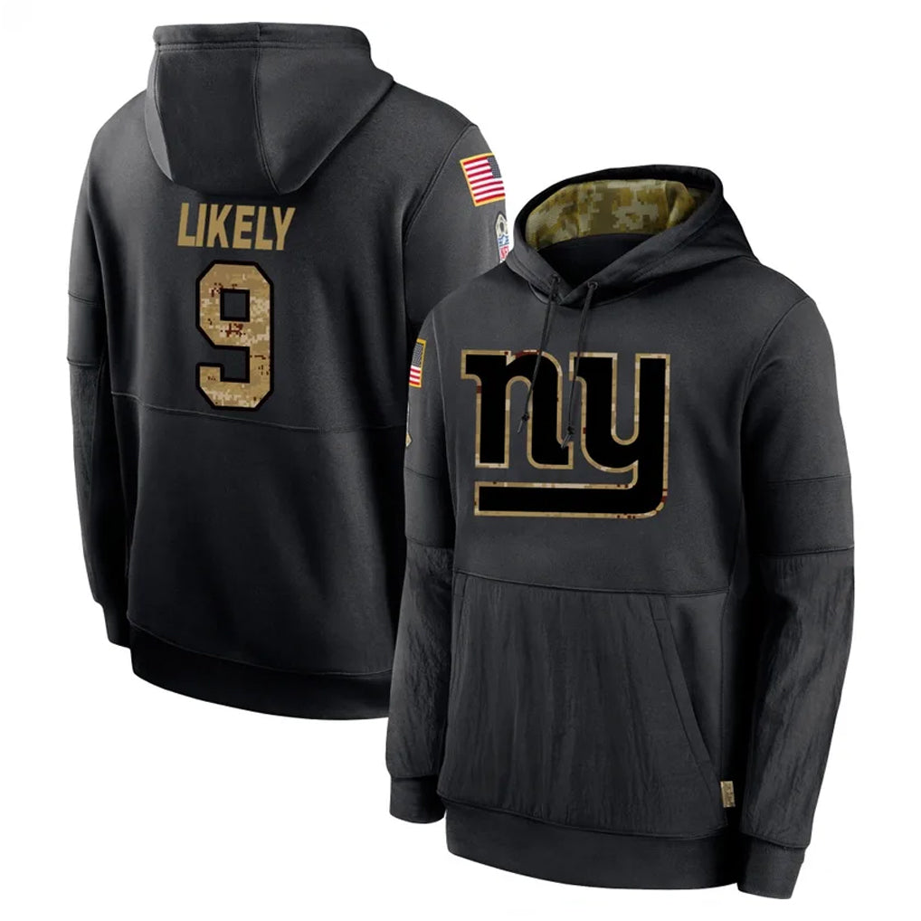 Seanshop NY.Giants #9 Lsaiah Likely Player Black Salute to Service Hoodies Limited Game Stitched Jerseys