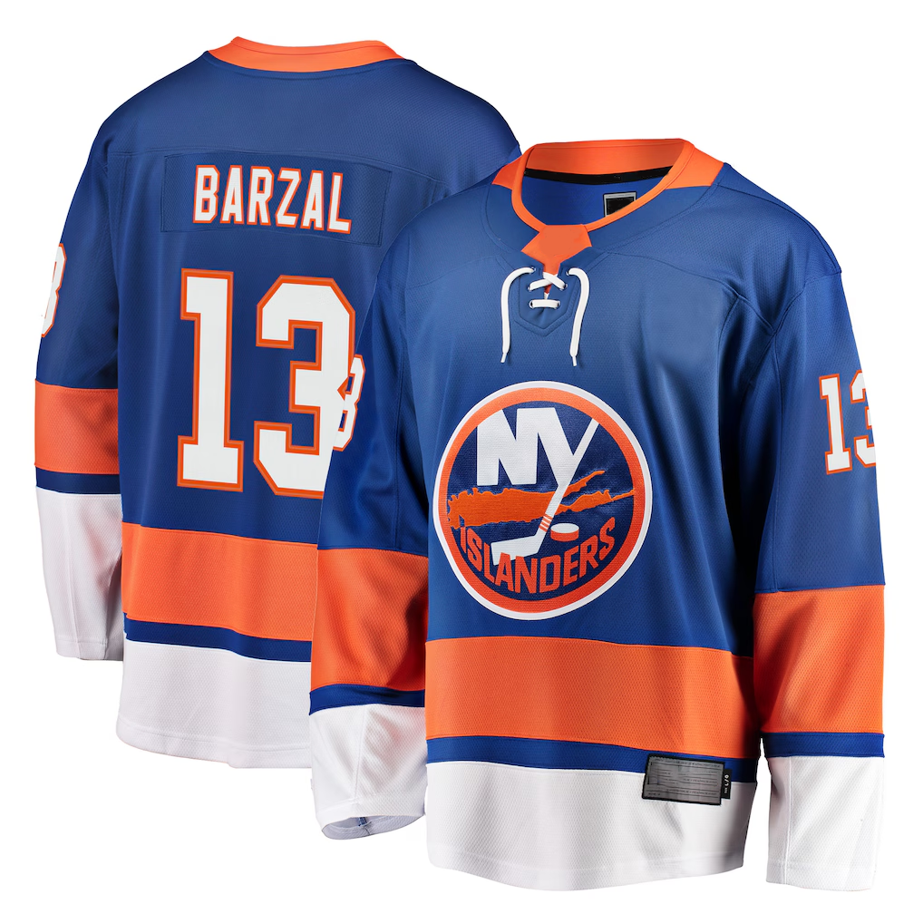 Seanshop NY.Islanders #13 Mathew Barzal Royal Breakaway Player Jerseys
