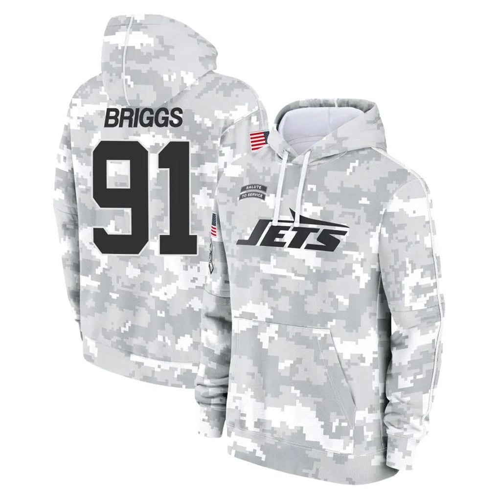 Seanshop NY.Jets #91 Jowon Briggs Player Arctic Camo Salute to Service Pullover Hoodies Limited Game Stitched Jerseys