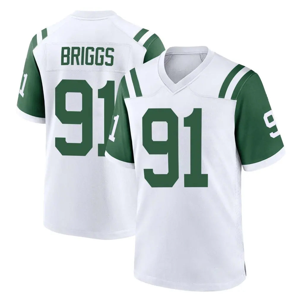 Seanshop NY.Jets #91 Jowon Briggs Player White Classic Home Game Stitched Jerseys