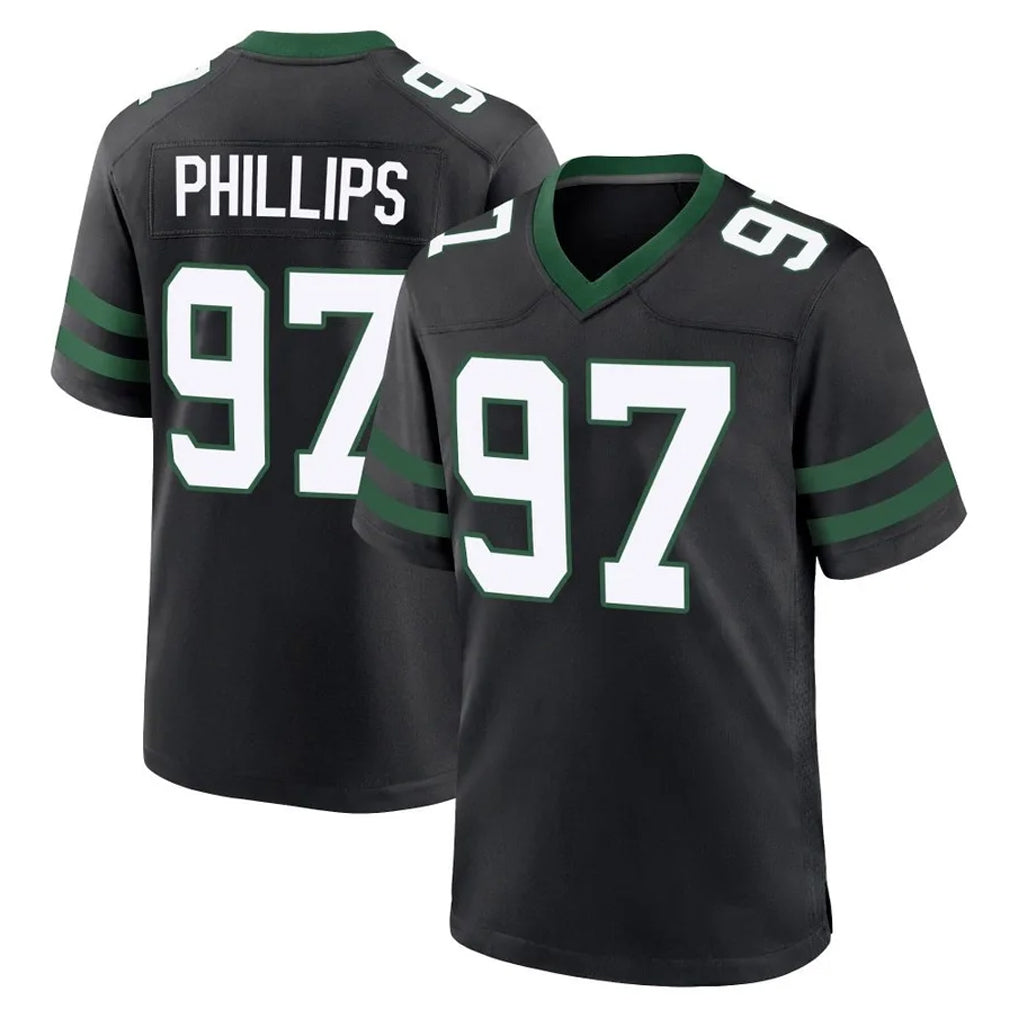 Seanshop NY.Jets #97 Harrison Phillips Player Black Legacy Home Game Stitched Jerseys