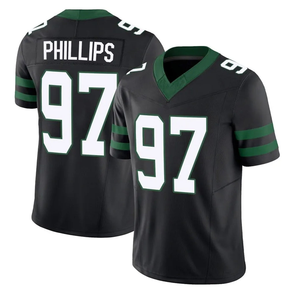 Seanshop NY.Jets #97 Harrison Phillips Player Black Limited Legacy Vapor F.U.S.E. Home Game Stitched Jerseys