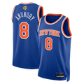 Leonaf NY.Knicks #8 OG Anunoby Blue 2026  Finals Patch Swingman Jerseys - Icon Edition