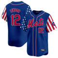 Seanshop NY.Mets #12 Francisco Lindor Player Royal 2025 Independence Day Vapor Premier Limited  Stitched Jerseys