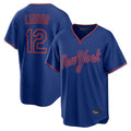 Seanshop NY.Mets #12 Francisco Lindor Player Royal T-shirt Home Game Stitched Jerseys