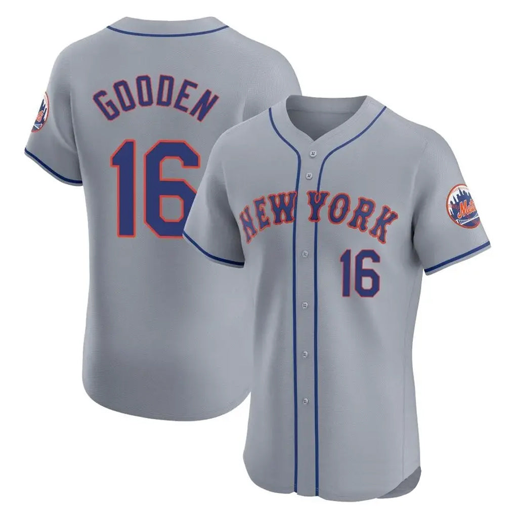Seanshop NY.Mets #16 Dwight Gooden Player Gray Road Limited Elite Home Stitched Jerseys
