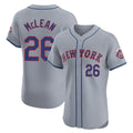 Seanshop NY.Mets #26 Nolan McLean Player Gray Road Limited Elite Home Stitched Jerseys