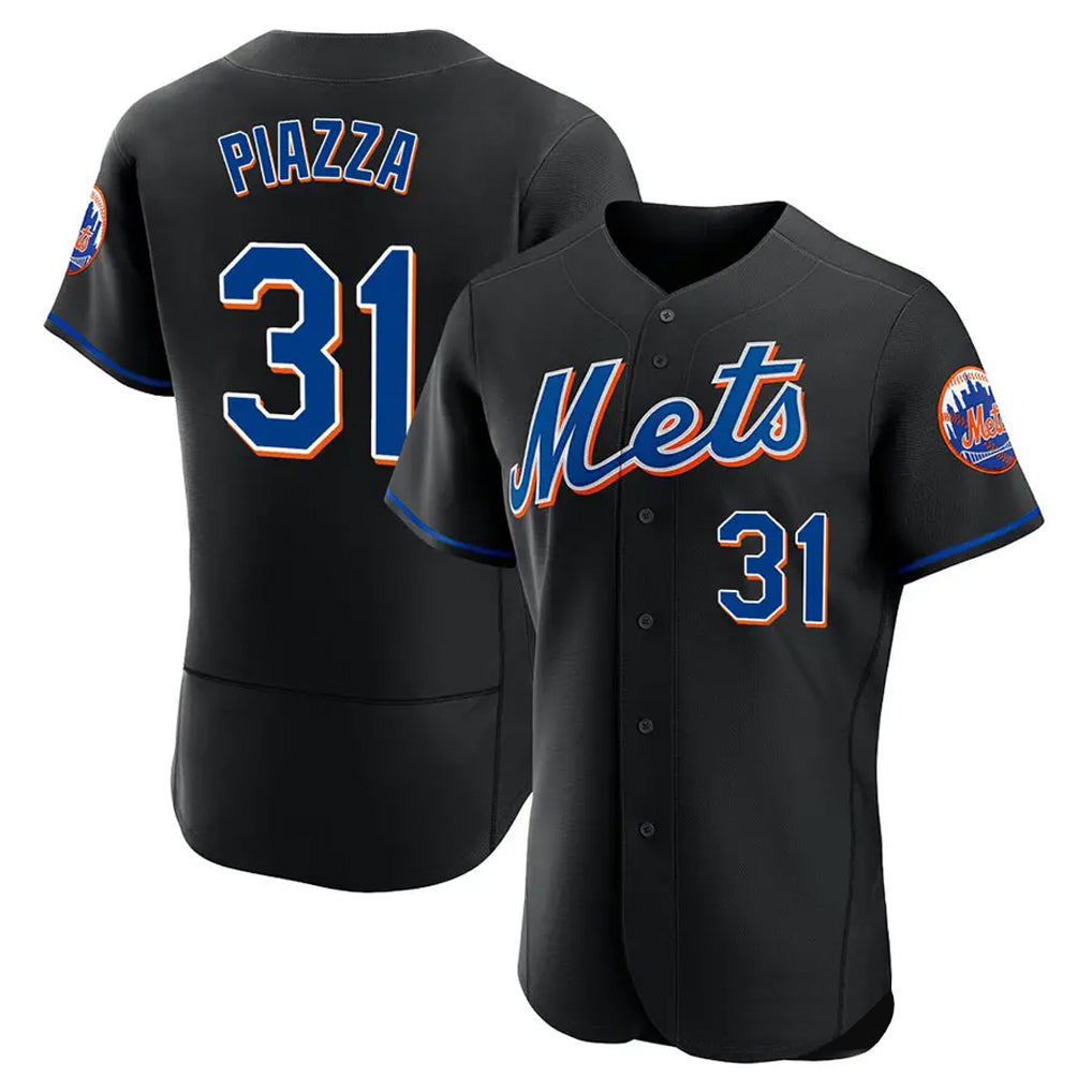 Seanshop NY.Mets #31 Mike Piazza Player Black Replica Home Limited Elite Stitched Jerseys