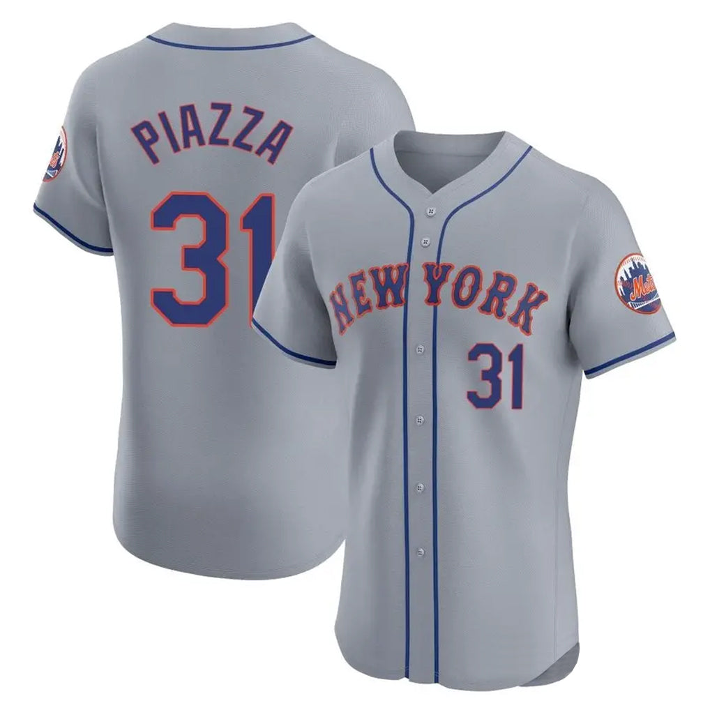 Seanshop NY.Mets #31 Mike Piazza Player Gray Road Limited Elite Home Stitched Jerseys