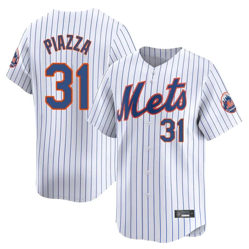 Seanshop NY.Mets #31 Mike Piazza Player White Home Replica Stitched Jerseys