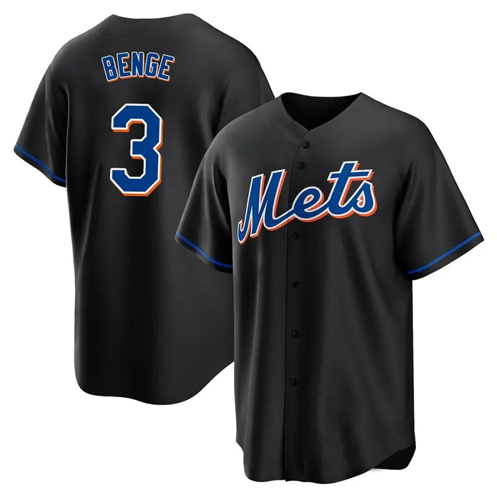 Seanshop NY.Mets #3 Carson Benge Player Black Replica Home Game Stitched Jerseys