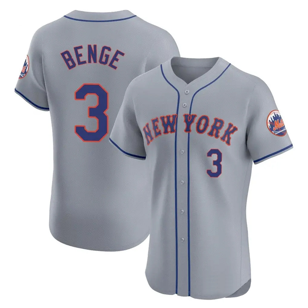 Seanshop NY.Mets #3 Carson Benge Player Gray Road Limited Elite Home Stitched Jerseys