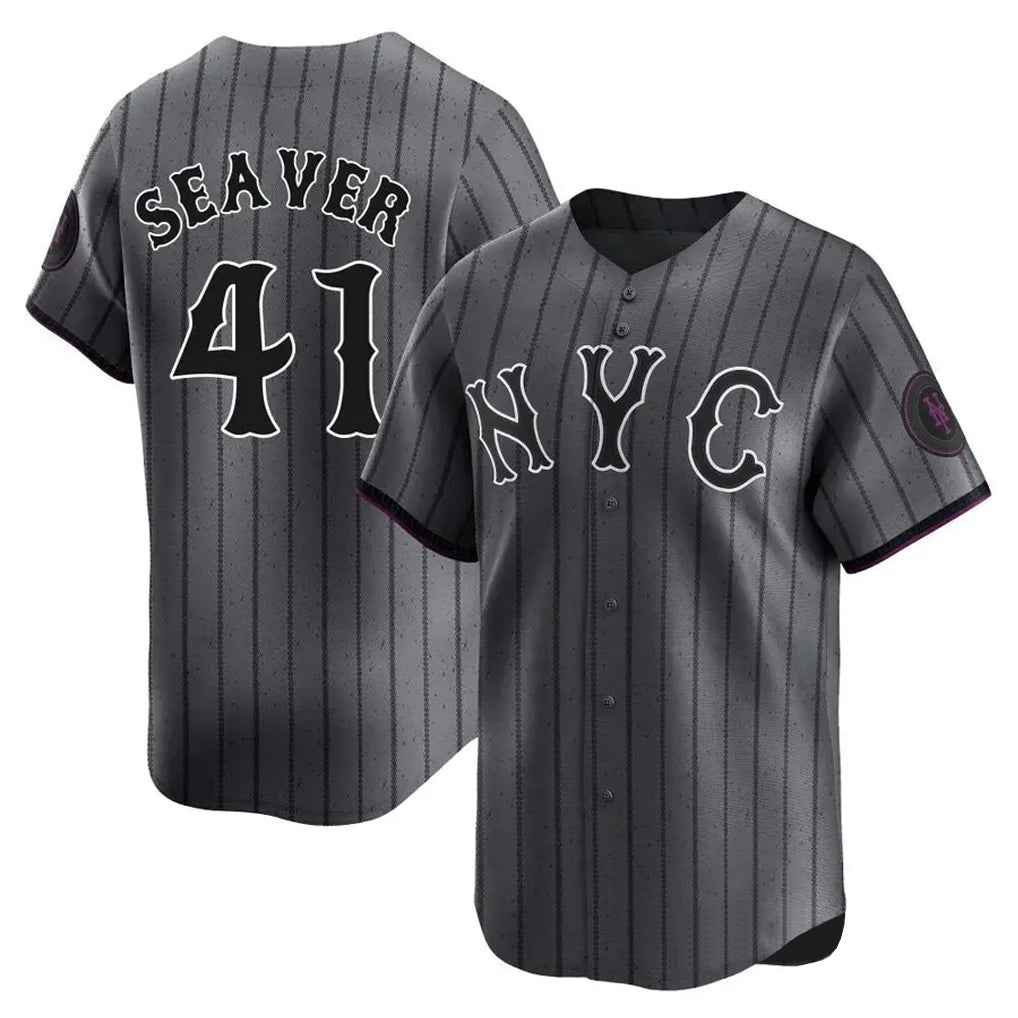 Seanshop NY.Mets #41 Tom Seaver Player Gray City Connect Limited Stitched Jerseys