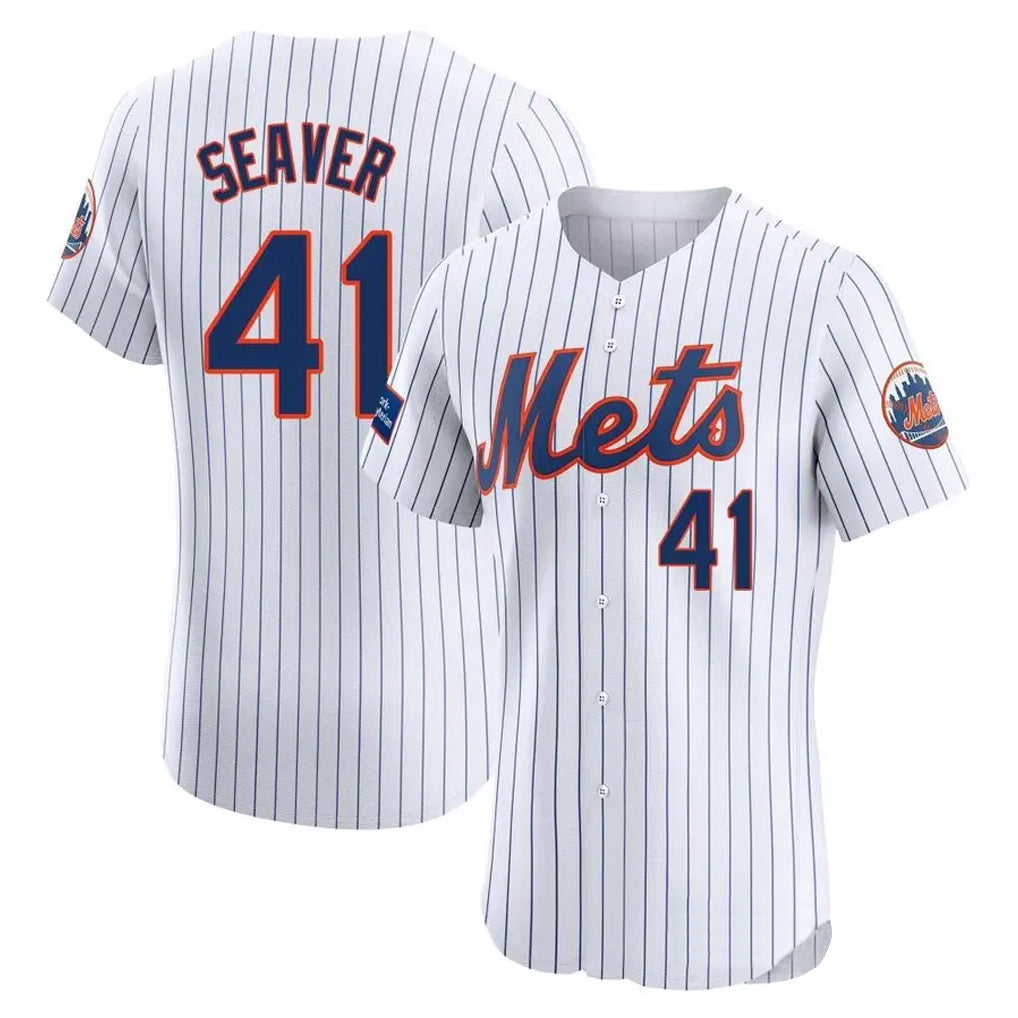 Seanshop NY.Mets #41 Tom Seaver Player White Home Limited Elite Stitched Jerseys