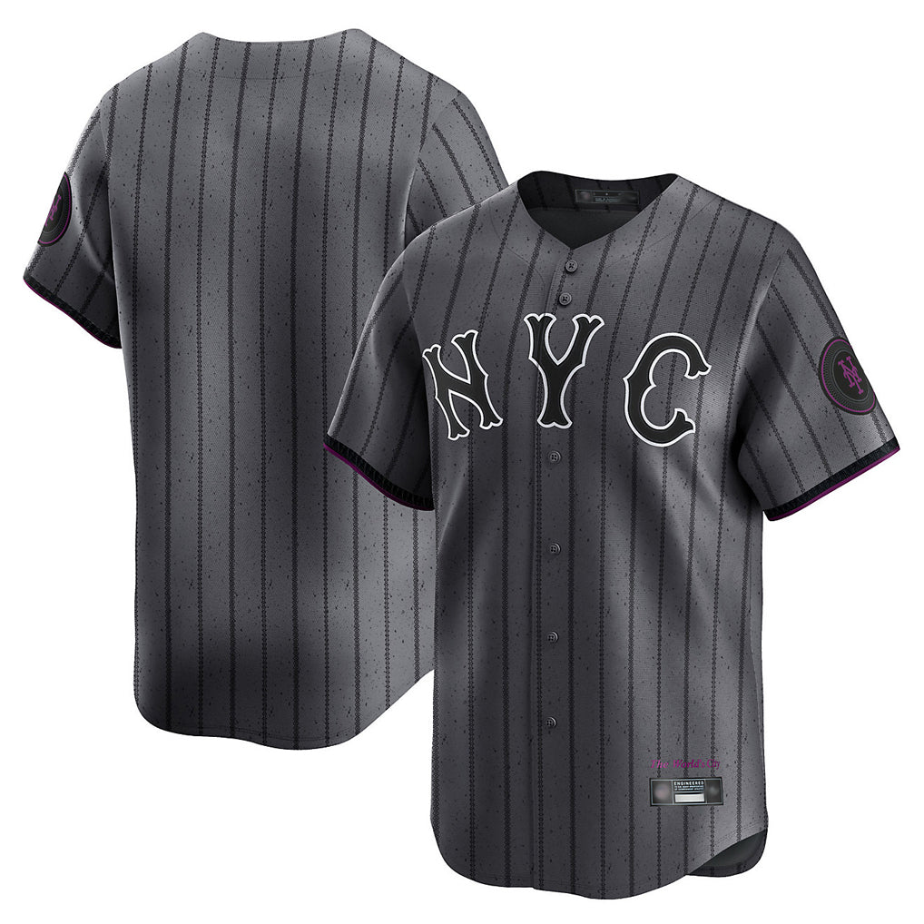 Seanshop NY.Mets Blank Player Gray City Connect Limited Stitched Jerseys