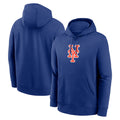 Seanshop NY.Mets Blank Player Royal Logo Club Fleece Hoodie Home Stitched Jerseys