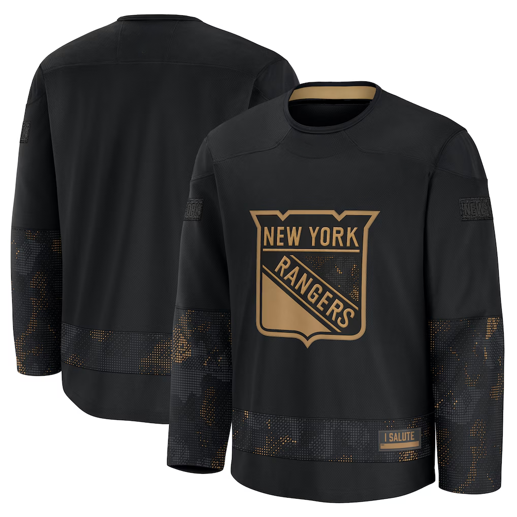 Seanshop NY.Rangers Black 2024 Military Appreciation Practice Jerseys