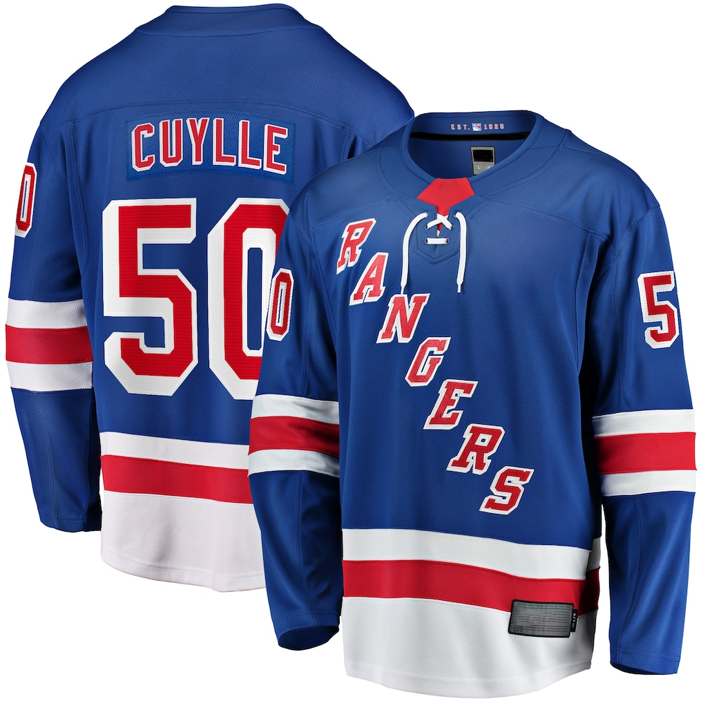 Seanshop NY.Rangers #50 Will Cuylle Blue Home Premier Breakaway Player Jerseys