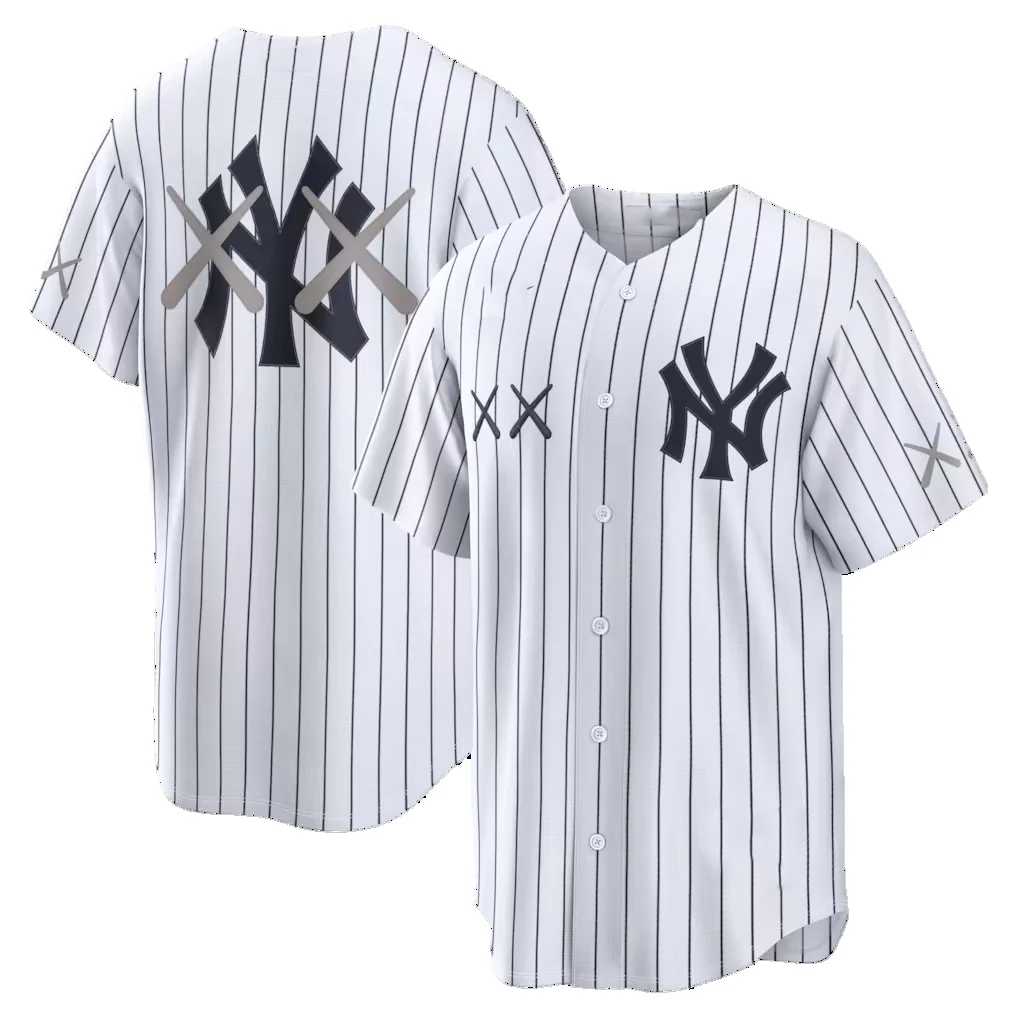 NY.Yankees KAWS White seanshop Stadium Stitched Jerseys