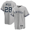 Seanshop NY.Yankees #28 Austin Wells Player Gray Road Game Stitched Jerseys