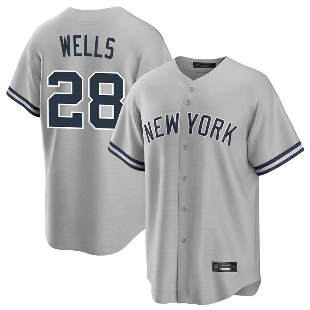 Seanshop NY.Yankees #28 Austin Wells Player Gray Road Game Stitched Jerseys