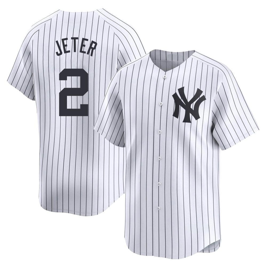 Seanshop NY.Yankees #2 Derek Jeter Player White Limited Home Stitched Jerseys