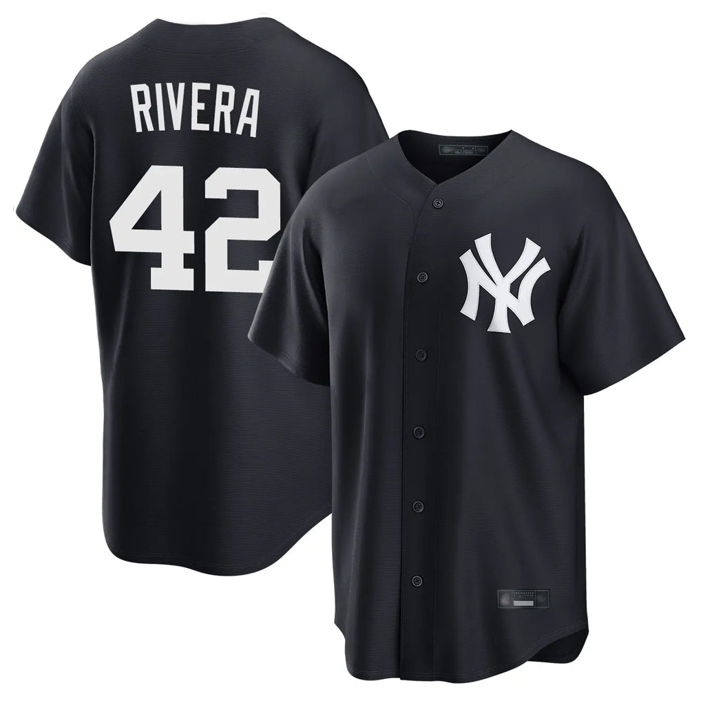 Seanshop NY.Yankees #42 Mariano Rivera Player Navy Game Home Stitched Jerseys