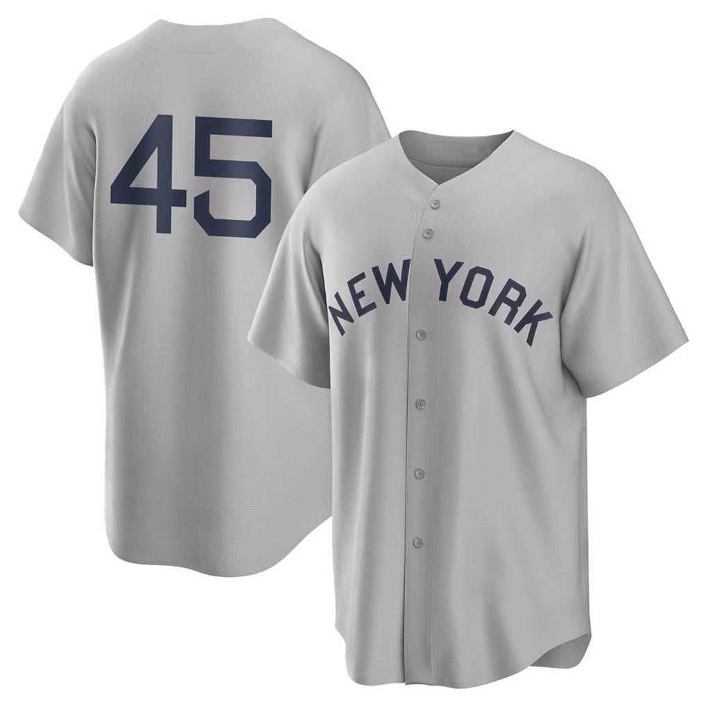 Seanshop NY.Yankees #45 Gerrit Cole Player Gray Field of Dreams Game Stitched Jerseys