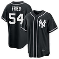 Seanshop NY.Yankees #54 Max Fried Player Black Out Game Stitched Jerseys
