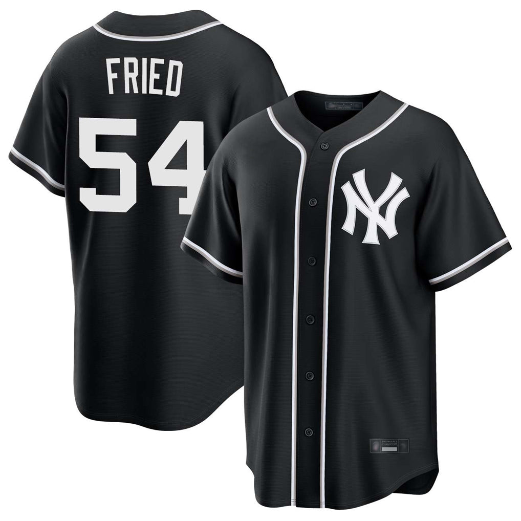 Seanshop NY.Yankees #54 Max Fried Player Black Out Game Stitched Jerseys