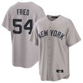 Seanshop NY.Yankees #54 Max Fried Player Gray Game Home Stitched Jerseys