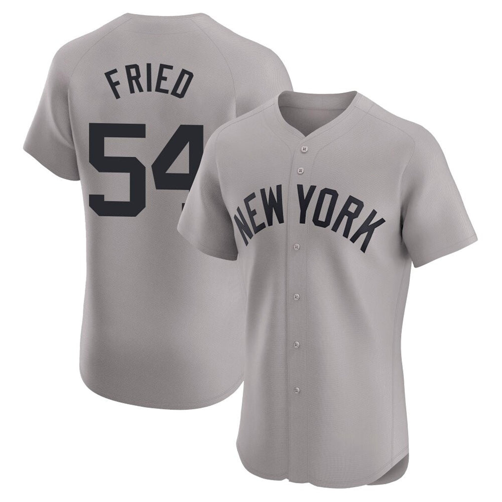 Seanshop NY.Yankees #54 Max Fried Player Gray Limited Elite Home Stitched Jerseys