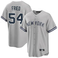 Seanshop NY.Yankees #54 Max Fried Player Gray Road Game Stitched Jerseys