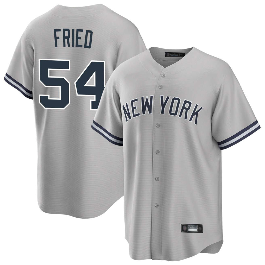 Seanshop NY.Yankees #54 Max Fried Player Gray Road Game Stitched Jerseys