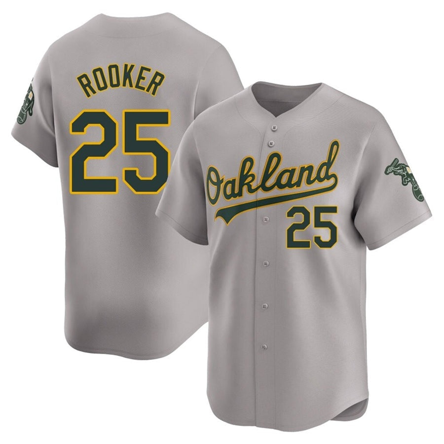 Seanshop Athletics #25 Brent Rooker Player Kelly Grey Home Limited Personalized Jerseys